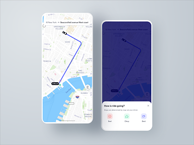 Ride Experience animation app car card clean design interaction interface ios iphone johnyvino mobile ride ride experience ride sharing rider riders rideshare ui ux
