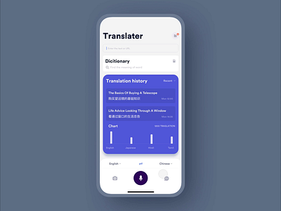 Speak & Translate - Translator of dialogues animation app clean dialogues interaction johnyvino language language learning language school languages mobile translator ui ux