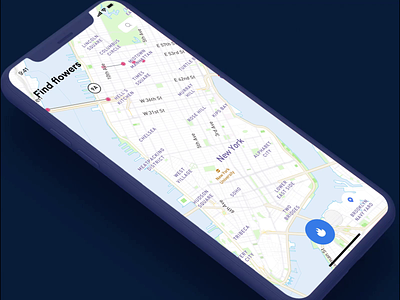 Map for flower lovers app clean ios johnyvino maori map mapbox maple mapping maps mobile ui ux