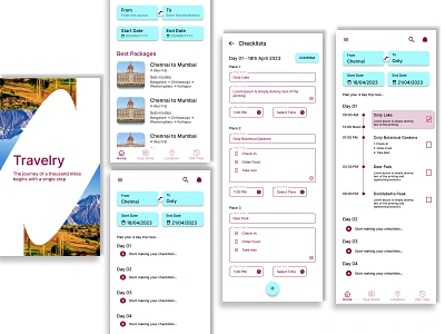 Travel Itinerary 079 checklist dailyui dailyui079 destination figma itinerary journey place plan route source todo travel travel itinerary travel plans trip