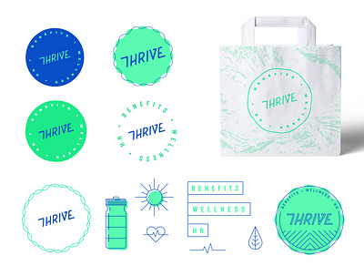Thrive Rebrand Early Concepts branding design health hr typogaphy wellness