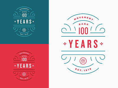 Branding for 100 Years 100 anniversary celebration emblem ornate typography