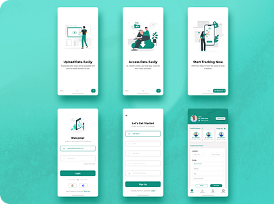 Mobile App UI for Tracking Polio Cases. branding ui