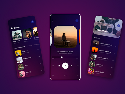 Music App UI Design (Recreated)