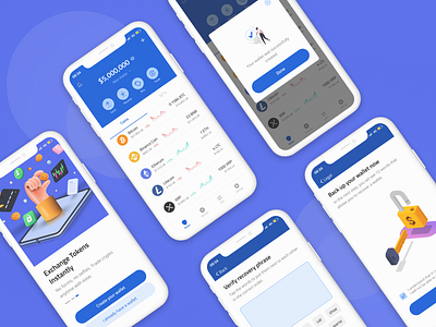 Crypto Mobile Application branding design icon illustration logo typography ui