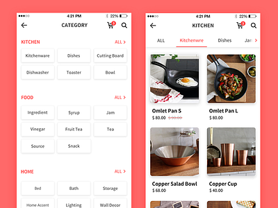 Shop Category category kitchen list pink shop table ui usable wip