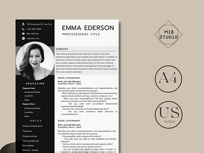 Creative resume template and cover letter