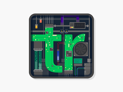 Inside the logo bitcoin blockchain circuit computer e illustration machine trestor