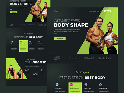 Fitness Landing Page design fitness fitness landing page fitness website gym website landing page ui ux