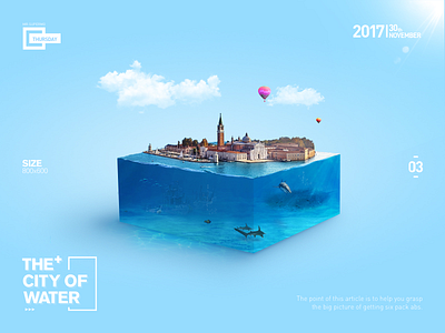 the city of water design layout poster ui water