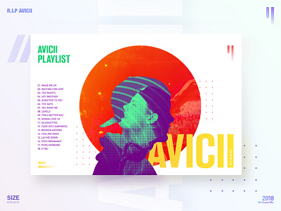 R.I.P AVICII avicii color design duo tone music poster ui