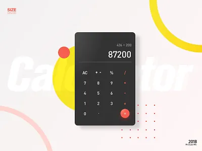 Calculator calculator design poster ui，color red yellow