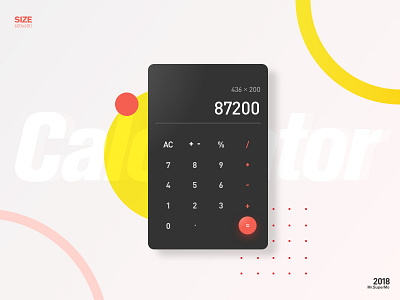 Calculator calculator design poster ui，color red yellow
