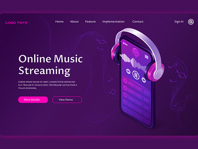 Online Music Streaming graphic design langingpage ui ui design uiux ux