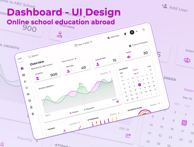 Dashboard - UI Design Online school education abroad dashboard figma graphic design illustration ui ui design uiux ux ux design