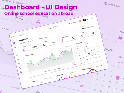 Dashboard - UI Design Online school education abroad