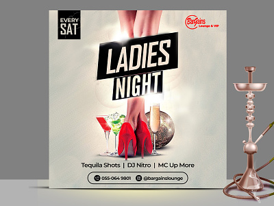 Ladies Night @ BarGains Lounge design flyer graphic design