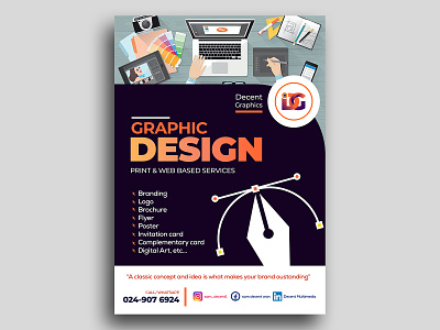 Graphic Designer AD Flyer branding design flat flyer graphic design illustration logo typography vector