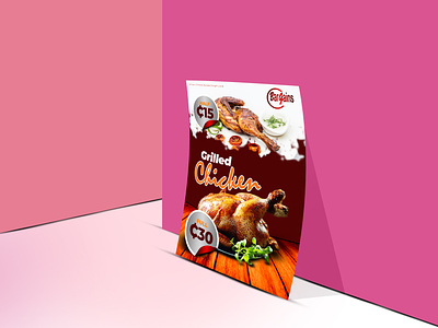 Grilled Chicken flyer at BarGains Lounge branding design flyer graphic design
