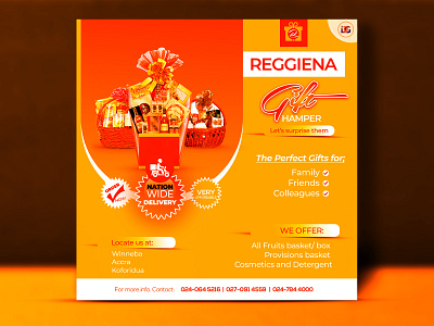 Reggiena Gift Hampers flyer branding design flyer graphic design typography