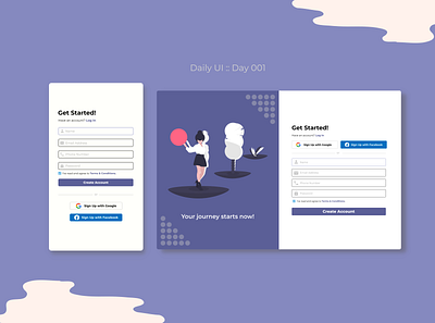 Daily UI : Day 001 - Sign Up dailyui ui ui design uiux design ux ux design