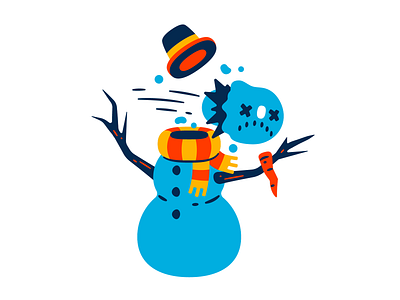 Snowman fatal error branches carrot character christmas dead error fatal error hat hit holidays scarf snow snowball snowman thierry fousse