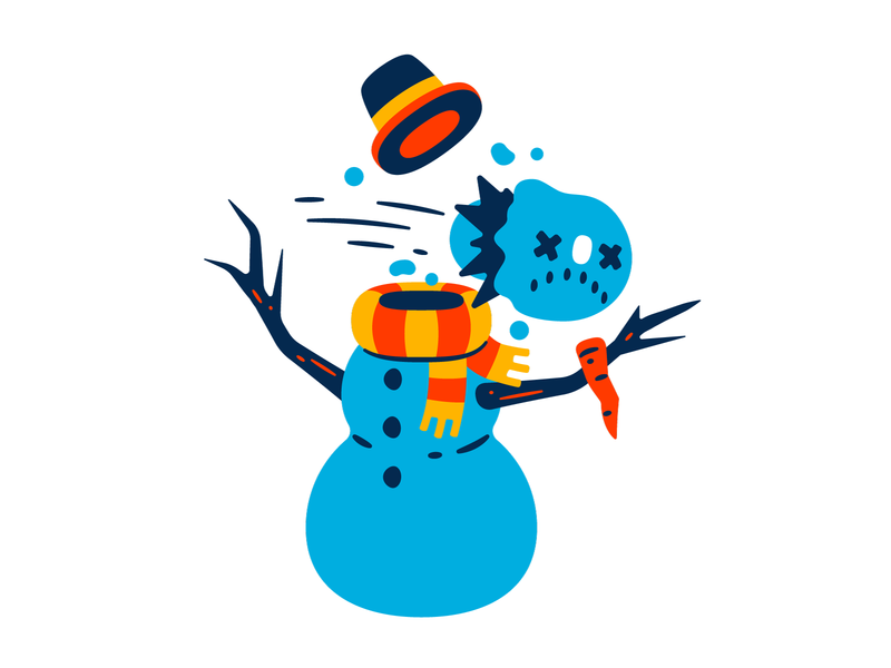 Snowman fatal error branches carrot character christmas dead error fatal error hat hit holidays scarf snow snowball snowman thierry fousse