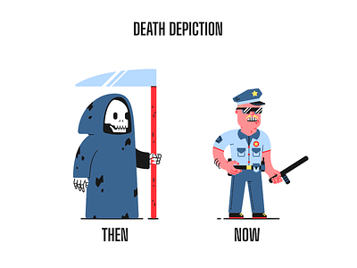 Death depiction character death george floyd icantbreathe illustration police police brutality racism thierry fousse