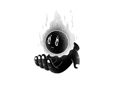 Inktober #2 - Wisp blackandwhite character fire flame grain hand illustration ink inktober inktober2020 magic noise procreate procreate art spirit texture thierry fousse wisp