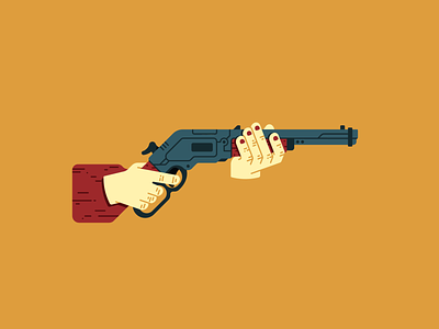 Lever action rifle animation bullet cowboy fire hands illustration lever lever action rifle loop loops motion design reload rifle shoot smoke thierry fousse weapon western winchester