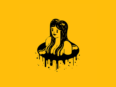 Woman 1 boobs busty character disc drip fountain haircut illustration ink island islands long hair procreate procreate art sexy sexy girl surreal thierry fousse woman