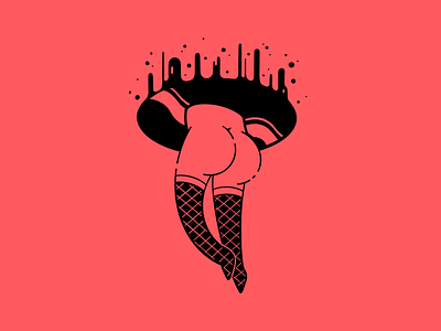 Woman 2 ass butt character disco drip fishnet girl illustration ink inking lingerie procreate procreate art round sexy stockings surreal thierry fousse woman