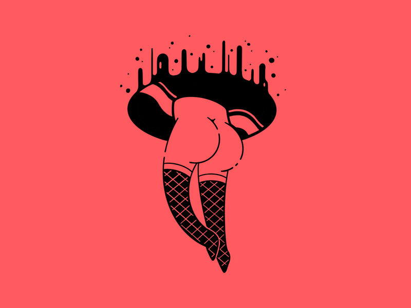 Woman 2 ass butt character disco drip fishnet girl illustration ink inking lingerie procreate procreate art round sexy stockings surreal thierry fousse woman