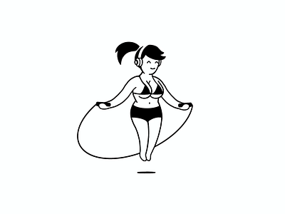 Boing boing boing (animated) animation boing boobs bounce bra busty character cute illustration jump rope jumping loop motion music procreate sexy sport thierry fousse tits woman
