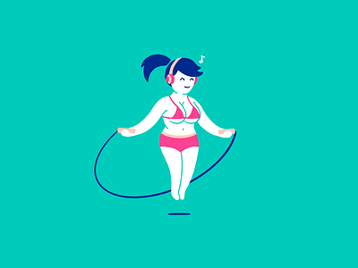 Boing boing boing colored (animated) animation bikini boing boobs bounce busty character cute headphones illustration jump jump rope loop loop animation motion music procreate sexy thierry fousse woman
