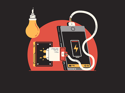 E stands for... 36 days of type 36daysoftype08 battery charge charger electric electricity gauge illustration letter lightbulb lightning phone smartphone socket thierry fousse wire zap