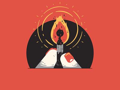 I stands for... 36days i 36daysoftype 36daysoftype08 affinity designer ash burn fingers fire flame halo hand ignite illustration light match nails shadows thierry fousse vector