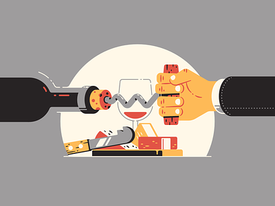 W stands for... 36daysoftype-w 36daysoftype08 alcohol bottle cheese cheese knife cheese platter cork corkscrew hand illustration knife letter red wine thierry fousse wine wine bottle