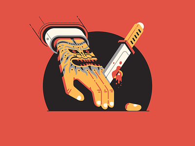 Y stands for... 36daysoftype y 36daysoftype08 blade blood cut finger hand illustration knife oni severed tanto tattoo thierry fousse yakuza yokai