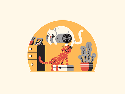 9 - a cat's nine lives 36daysoftype 9 cat catfurniture cats cute everydaylife furniture illustration kitten nine plants sleep thierry fousse