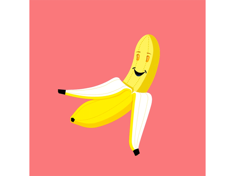 Injuicetice - Sliced Banana animation banana fruit fun gif knife sliced