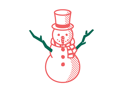 Winter icon 6/9 - Snowman christmas green hat holidays icon illustration red shadow snow snowman winter xmas