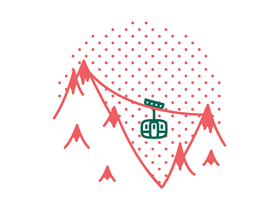 Winter icon 8/9 - Cable car cable car christmas green holidays icon illustration mountain red ski snow winter xmas