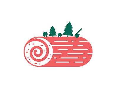 Winter icon 9/9 - Log christmas decoration dessert green holidays icon illustration log red sweet winter xmas