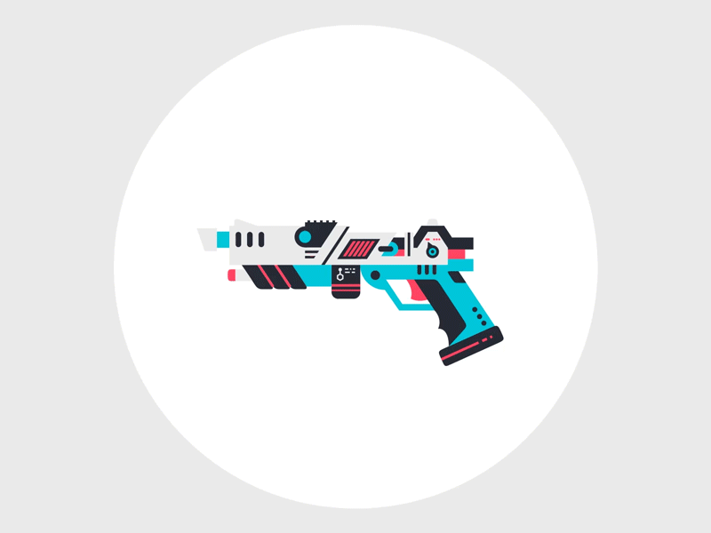 Space icon 1 - Laser Gun animation cell colorful futur gun laser laser gun loop motion design reload space weapon