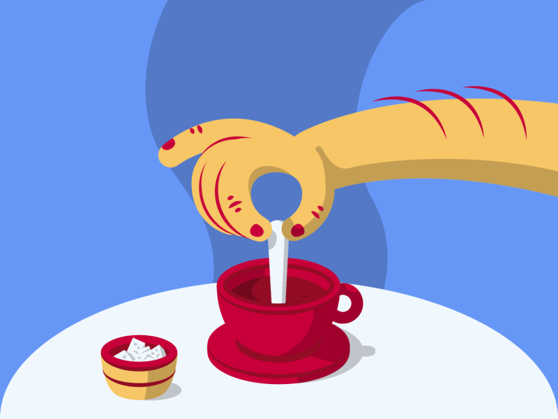 Coffee Break animation break coffee cup fun hand illustration motiondesign stir sugar thierryfousse