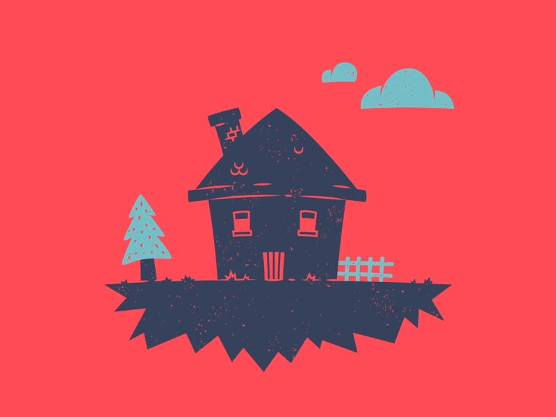 Itchy chimney animation black blue chimney fun house itch pine red scratch texture tree