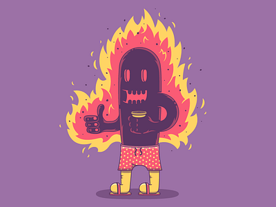 Burning Man burning character character design colors cup flame freelance fun hot illustration illustrator summer