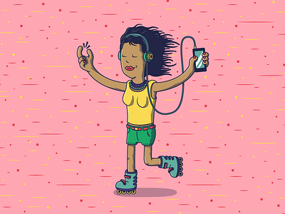 Roller Girl character character design colors fun girl illustration music roller rollerskate summer woman