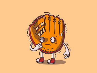 Anxious Baseball Glove afraid anxious baseball colors freelance fun glove illustration illustrator shake sport